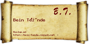Bein Tünde névjegykártya
